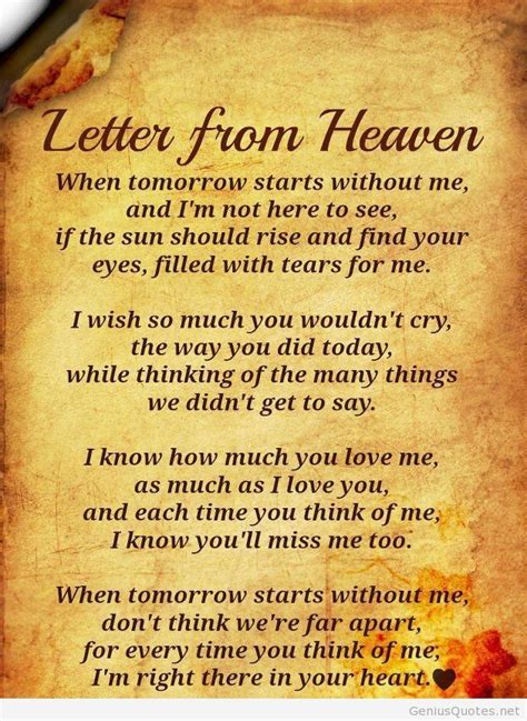 Letter From Heaven Printable